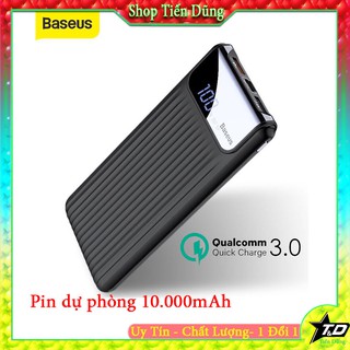 Pin Sạc dự phòng 10000mAh thương hiệu cao cấp Baseus có màn hình led sạc nhanh QC3.0 hỗ trợ 2 cổng USB mã PPYZ-C01