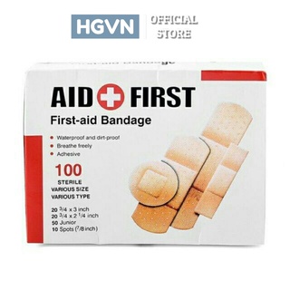 Hộp 100 Miếng Băng Gạc Y Tế Vô Trùng 4 Size TIỆN LỢI