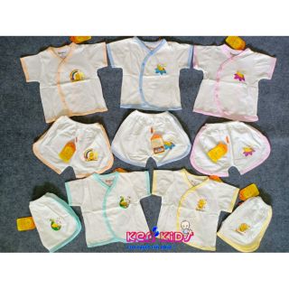 COMBO 5 Bộ đùi ngắn cổ tim cao cấp kháng khuẩn viền màu BABIBOO (BB08, BB30)