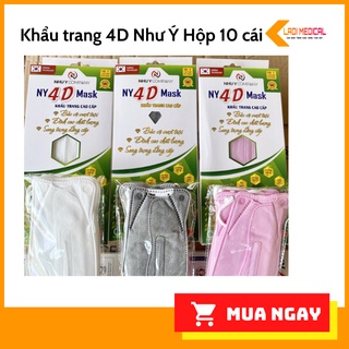Combo 25 hộp Khẩu trang KF94 4D Như Ý hộp 10 cái màu trắng