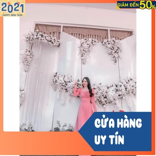 SET ÁO DÀI HOA HỒNG TRÊN NGỰC TRÁI