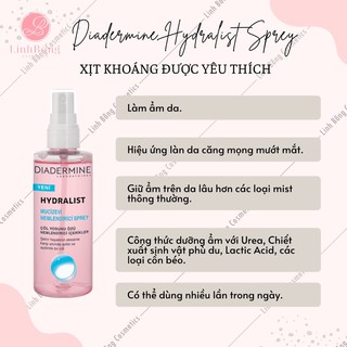 XỊT KHOÁNG CẤP ẨM DIADERMINE HYDRALIST 100ML (hàng mua tại Pháp,kéo xem video)