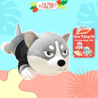 Gấu bông chó husky, gối ôm chó husky bông mềm mịn cao cấp Tazin