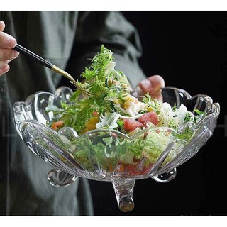 BÁT THUỶ TINH 3 CHÂN ĐỂ HOA QUẢ