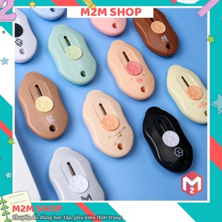Dao rọc giấy mini có chốt an toàn nhiều màu sắc cute dễ thương