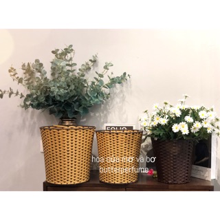 Giỏ mây đựng hoa (có xương sắt bên trong) - hàng chắc chắn