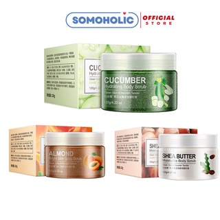Tẩy da chết toàn thân Bioaqua siêu sạch da làm trắng và mịn màng chiết xuất dưa chuột, hạnh nhân, shea Somoholic TDC123