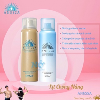 Xịt chống nắng bảo vệ hoàn hảo Anessa Perfect UV Sunscreen Skincare Spray 60g Nhật bản