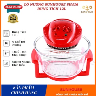 Lò Nướng SUNHOUSE SH416 , nôi chiên thực phẩm không dầu siêu tốc 12L , 6 chế độ , thủy tinh chịu lực