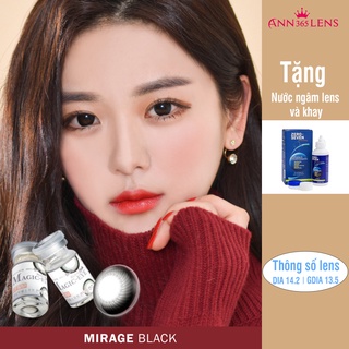 Kính áp tròng 1 năm màu đen Mirage Black ANN365 mỏng mềm tự nhiên cho mắt nhạy cảm