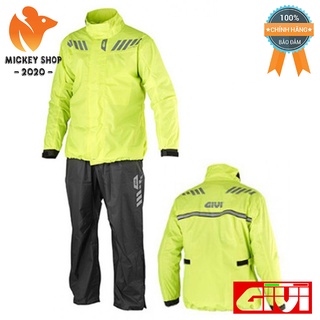 [ CHÍNH HÃNG ] ÁO MƯA BỘ GIVI CRS02 RAIN SUIT MÀU VÀNG NEON -  Nhẹ, chống thấm tốt