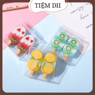 Tẩy Bút Chì, Gôm Tẩy Bút Chì Thơm Hình Que Kem Tẩy Sạch Trong Suốt Hoa Quả