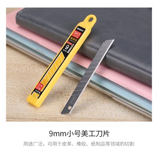 LƯỠI DAO M&amp;G ASSN2231 9mm hôp màu vàng 01 tép 10 lưỡi