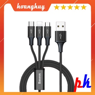 Cáp sạc 3 đầu Baseus 3A 1.2m