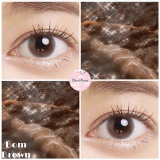 kính áp tròng NÂU CHOCO TỰ NHIÊN vân trơn long lanh trong trẻo Bom Brown cận 0-10 độ size S HSD 6 tháng