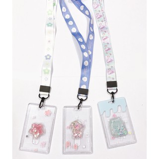 Bao đựng thẻ nhựa trong sticker hình nổi BĐT11 bao đựng thẻ thời trang có dây đeo