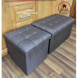 Bộ Combo 2 Ghế kiêm thùng đựng đồ size XL 70x39xcao40cm&amp;L 39x39xcao40cm sang trọng chất vải oxford 600D
