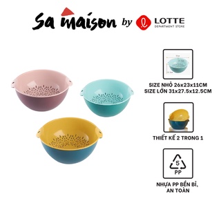 Rổ nhựa tròn đựng đồ kèm chậu hứng nước Sa Maison - 271552 / 271569