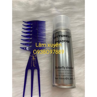 GIÁ RẺ Gôm xịt tóc Butterfly tặng kèm lược chải tạo kiểu tóc, nhỏ gọn dễ mang theo