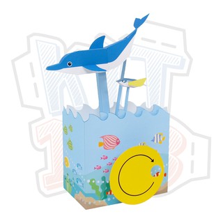 Mô hình giấy động vật chuyển động Cá heo và cá bay