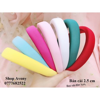 Cài tóc độn - Bờm tóc bọc vài độn 1.0 cm, bản cài 2F5