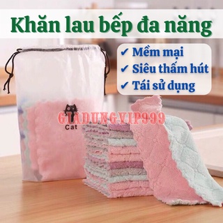[SIÊU RẺ] Khăn lau bếp SALE Khăn lau đa năng 2 mặt lau tay vải bông mềm mại thấm hút tốt dễ giặt dùng nhiều lần