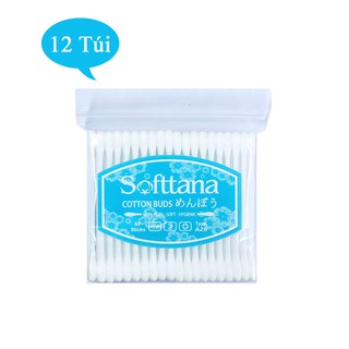 Tăm bông cho trẻ sơ sinh Softtana ✅ Hàng Chính Hãng - Bông ngoáy tai trẻ em, người lớn, tăm bông lọ