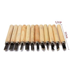 Bộ Dao Tiện Cán Gỗ 12 Chiếc