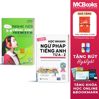 Sách - Combo Học Nhanh Ngữ Pháp Tiếng Anh Từ A - Z và Tự Học Nghe Nói Tiếng Anh Căn Bản - Kèm App Học Online