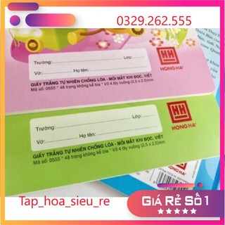(Rẻ Vô địch) Vở 4 ôly Hồng Hà Trạng Nguyên loại đẹp 2.5*2.5mm