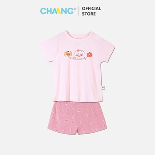 [CHAANG] Bộ quần áo cộc tay cúc vai CHAANG summer tím