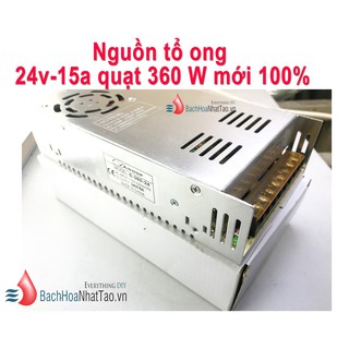 Nguồn tổ ong 24V 15A 360W mới 100% Quạt