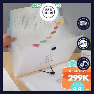 Decorme File đựng tài liệu, bìa kẹp nhiều ngăn khổ A4 phụ kiện văn phòng phẩm Lucky (PD3243)