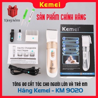 Tông đơ cắt tóc gia đình Kemei 9020 chính hãng , tăng đơ người lớn - trẻ em , máy hớt tóc chấn viền cho bé sạc pin