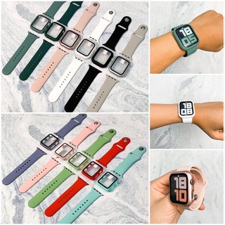 Combo ốp kính cường lực 9H và dây silicon chính hãng Apple Watch, đồng Hồ Thông Minh iWatch 1/ 2/ 3/ 4/ 5 38mm 40mm 42m
