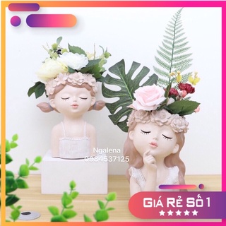 Bình hoa cô gái𝙎𝙄𝙀̂𝙐 𝙎𝘼𝙇𝙀Lọ cắm hoa, chậu trồng cây, trồng sen đá decor