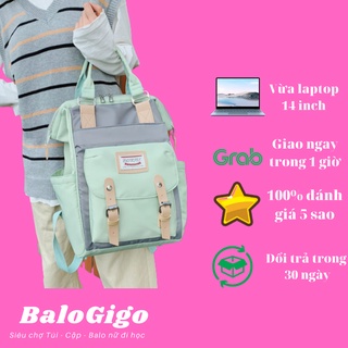 Balo sinh viên nữ có quai xách vải chống nước chứa laptop 14 inch G238 - BaloGigo