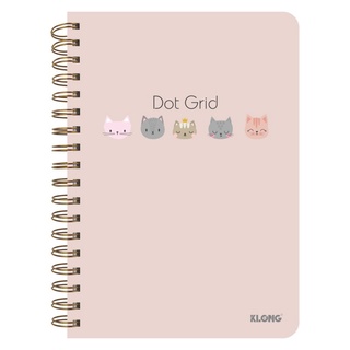 Sổ lò xo kép B5- 200 trang ruột chấm Dot Grid Bìa pastel KLong-MS962