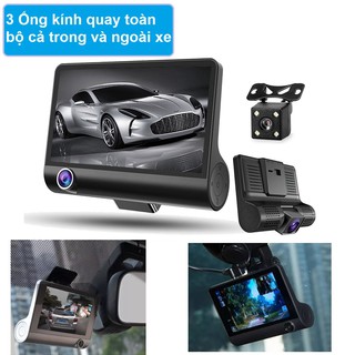 Camera hành trình 3 ống kính quay trước, sau và trong xe chất lượng Full HD 1080P