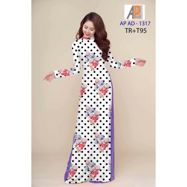 Vải áo dài chấm bi