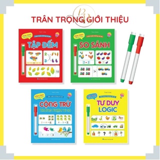 Combo 4 Vở Viết Xóa Được - Wipe Clean: Làm Toán Không Sợ Sai - Tặng Kèm 2 Bút 200k