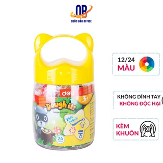 Đất nặn nhiều màu Deli - có khuôn đi kèm - Chất liệu an toàn cho trẻ nhỏ - 12/24 màu - 01 hộp nhựa - ED75246 / ED75286