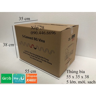 55x35x38 mới cứng 5 lớp Hộp thùng giấy bìa carton dùng đóng gói hàng hóa vận chuyển nhà giá rẻ to nhỏ vừa