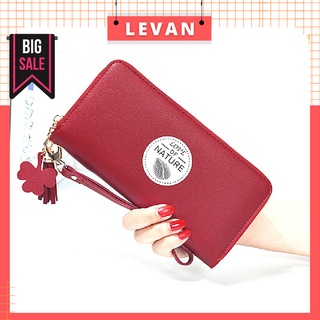 Ví nữ dài cầm tay LEVAN đẹp cao cấp nhiều ngăn giá rẻ khóa kéo Love Of Nature VINU1K9K.04