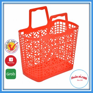 Làn đi chợ NHỰA SONG LONG (L427) – giỏ đựng đồ đa năng có quai xách – Buôn Rẻ - 01065