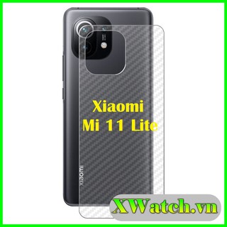 Miếng dán carbon mặt lưng Xiaomi Mi 11 lite K30 pro K30 Ultra Note 9 pro 5G Poco M3 Poco M3 pro Redmi 10 Mi 11T Mi 11T p