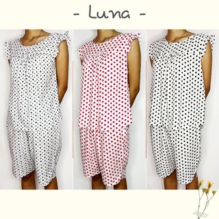 Bộ đồ lanh mặc nhà nữ vải tole thoáng mát quần lửng LUNA giá rẻ