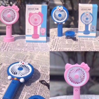 Quạt mini cầm tay doremon , kity có đèn led Hót