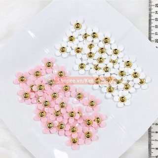 Charm Hoa Cúc Bóng Nhụy Vàng Gold Trang Trí Slime / Ốp Điện Thoại / Mô Hình / Gắn Dép Crocs