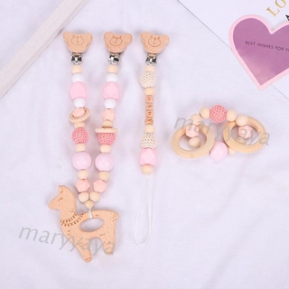 Set 3 Vòng Đeo Tay Xâu Chuỗi Hạt Gỗ Xinh Xắn Cho Bé
